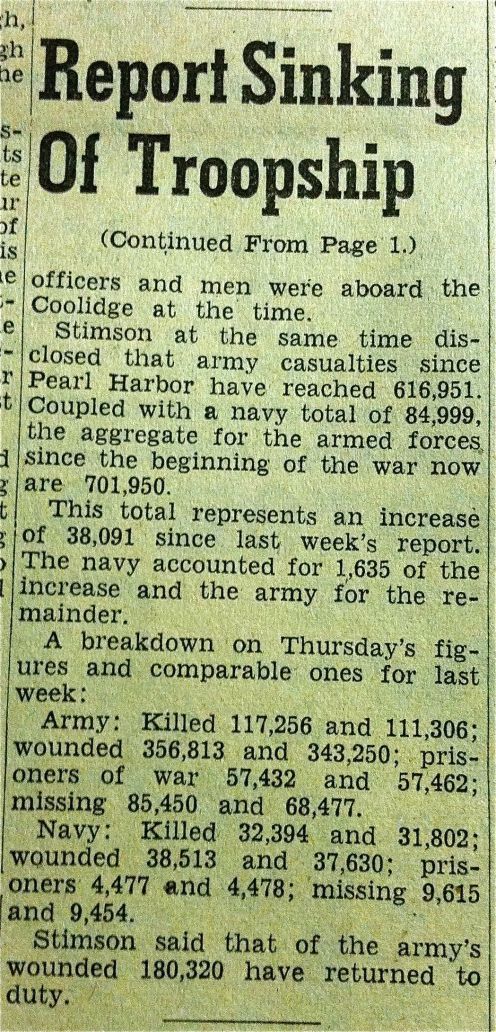 Continuation of article found in Jan. 25, 1945 Billings Gazette