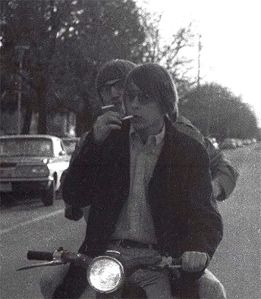 Don't try this!  John Herman and I light up in Missoula, 1968.